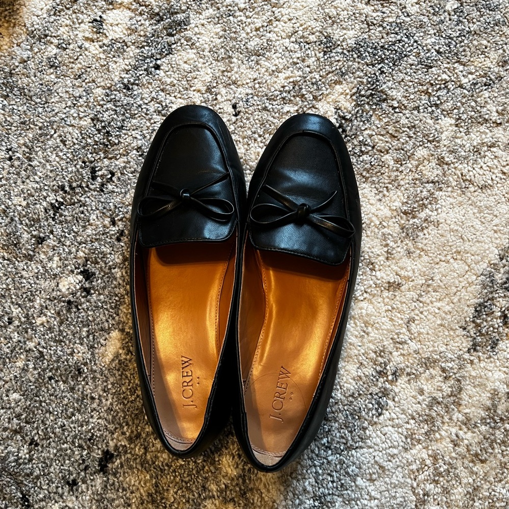J. Crew Black Bow Loafers